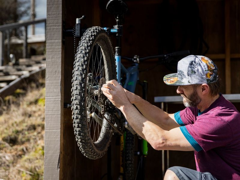 Biking facilities at the Timber Trail Lodge.